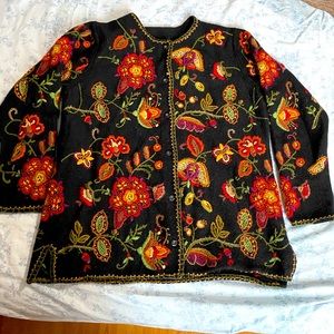Embroidered wool sweater